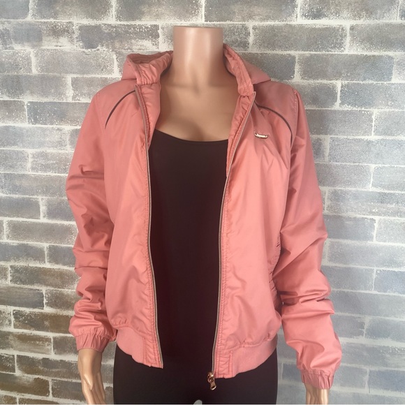 Women’s Peach / Pink Colored Hooded Zip Up Bench Jacket 4 Pockets Size 12 - Picture 6 of 16